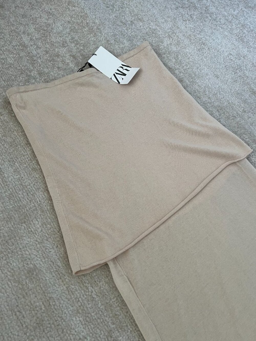 NWT Zara Boho Cotton Tiered Knit Pull On Maxi Skirt S - Picture 3 of 10